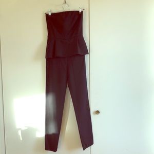 Zara black strapless jumpsuit